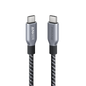 Anker Prime USB-C to USB-C cable with 240W power delivery, upcycled braided design, shown in close-up on a white background.