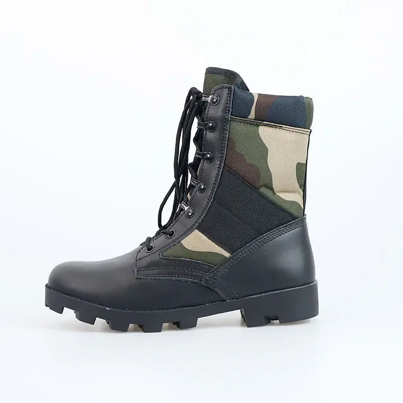 Tactical Boots Men Training Special High-Top Shoes Outdoor Shock-Absorbing Hard-Soled High-Waist Hiking Shoes