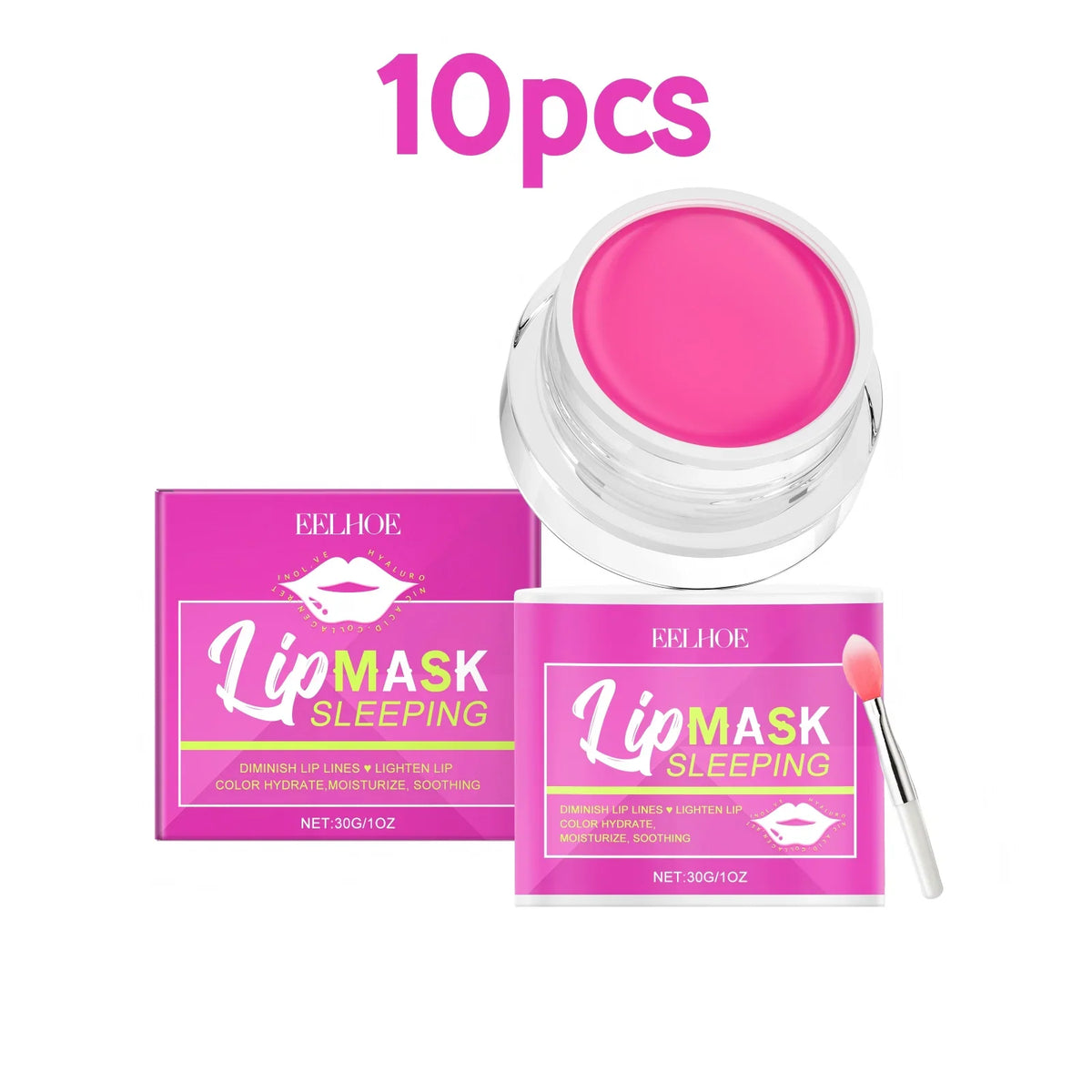 Blushimmer Eelhoe 30g plumping lip mask with moisturizing and hydrating formula, featuring a jar of nourishing lip care for smooth, healthy lips