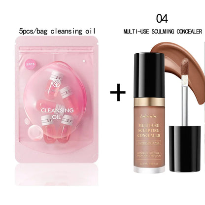 Blushimmer Lakerain waterproof concealer with five color options, high coverage, matte finish for acne scars and dark circles.
