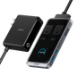 Anker Prime 8-in-1 240W charging station with multiple ports, sleek black design, and organized cable management.