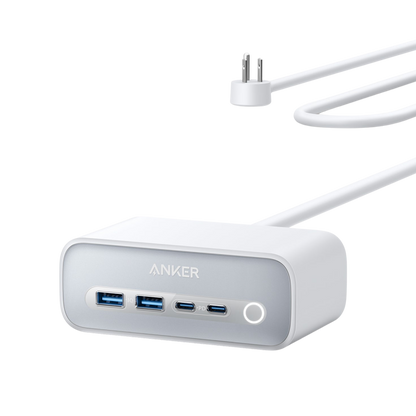 Anker 525 charging station with multiple USB ports and sleek design, perfect for charging multiple devices efficiently.