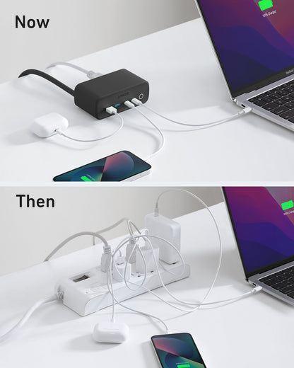 Anker 525 charging station with multiple USB ports for efficient device charging and cable management.
