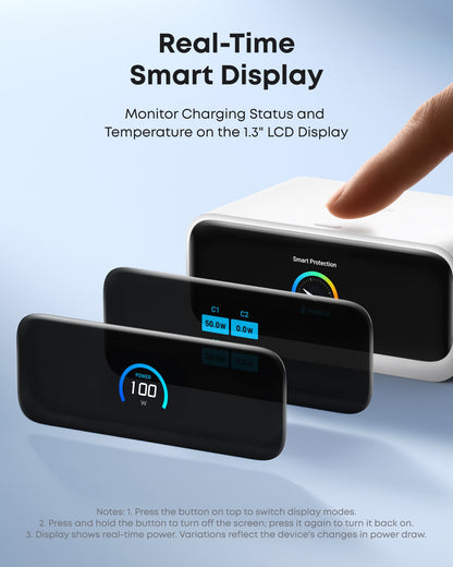 Anker Nano 7-in-1 100W charging station with multiple ports and sleek design for fast device charging.