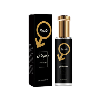 Roxelis 30ml men's pheromone perfume by Blushimmer featuring cedar fragrance, fresh body scent, romantic and flirtatious vibe.