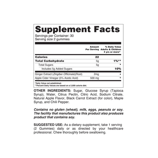 Bottle of Your Label apple cider vinegar with red apples, featuring tapioca ingredients, shown in ACV-03.jpg.