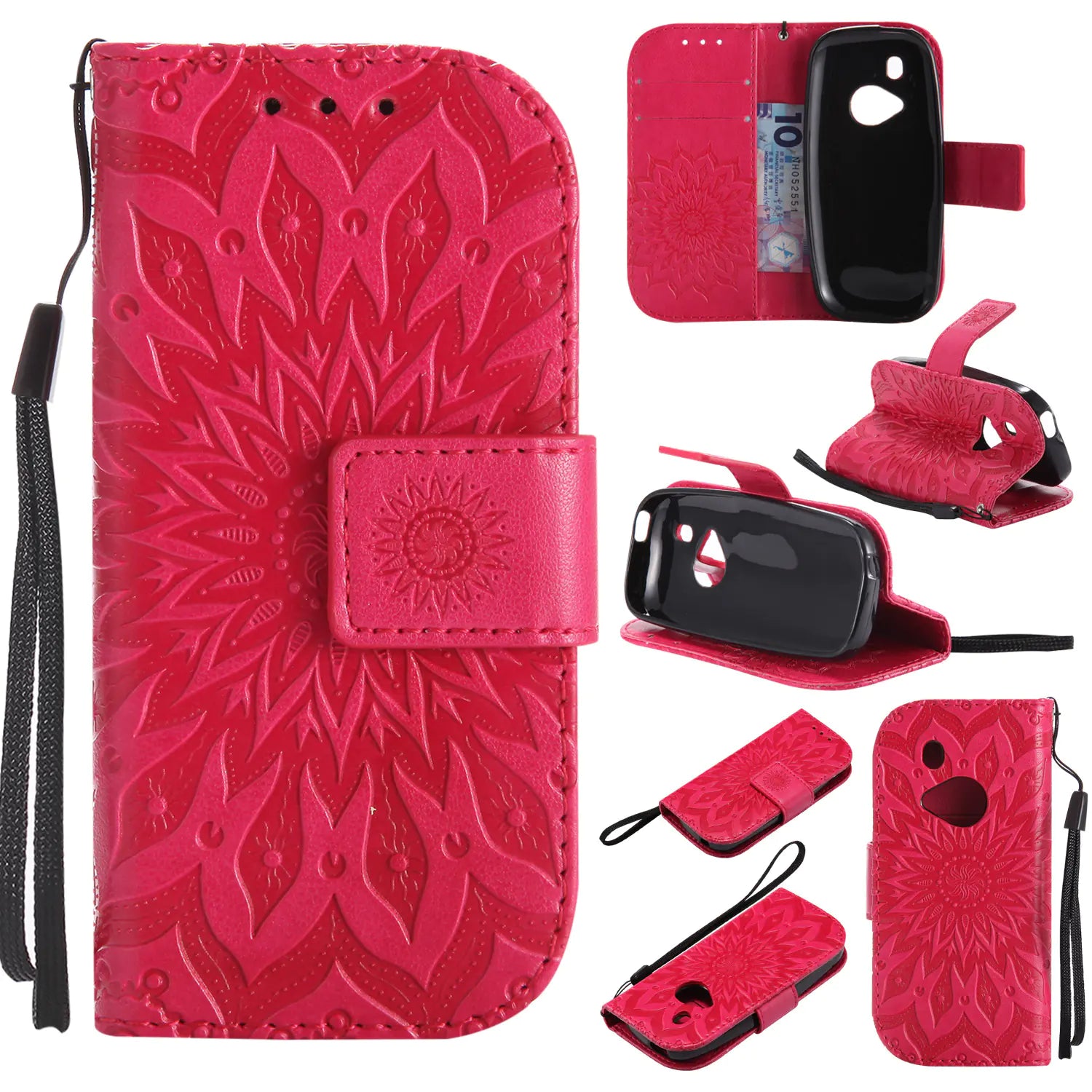 Nokia 3310 Sunflower Pattern Wallet Phone Case