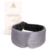 LULUSILK Reversible Mulberry Silk Sleep Mask for Women and Men Adjustable Real Silk Eye Mask for Sleeping Grey and Black Pack of 1