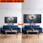 Side-by-side view of a floral clay relief wall art crafting canvas by Tailored Canvases, showing the 48x24 and 60x30 inch sizes.