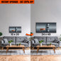 Side-by-side view of a 20x10-inch and a 48x24-inch modern minimalist night lake wall art canvas by Tailored Canvases.