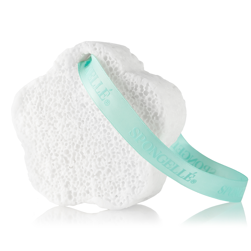Florica Mystic Rose Body Buffer by Spongellé, a body wash infused buffer with a rose scent, shown in the image.