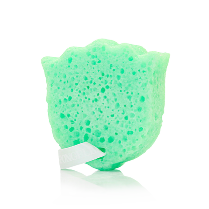 Spongellé French Muguet Les Fleurs body wash-infused buffer with floral design and textured surface for gentle cleansing