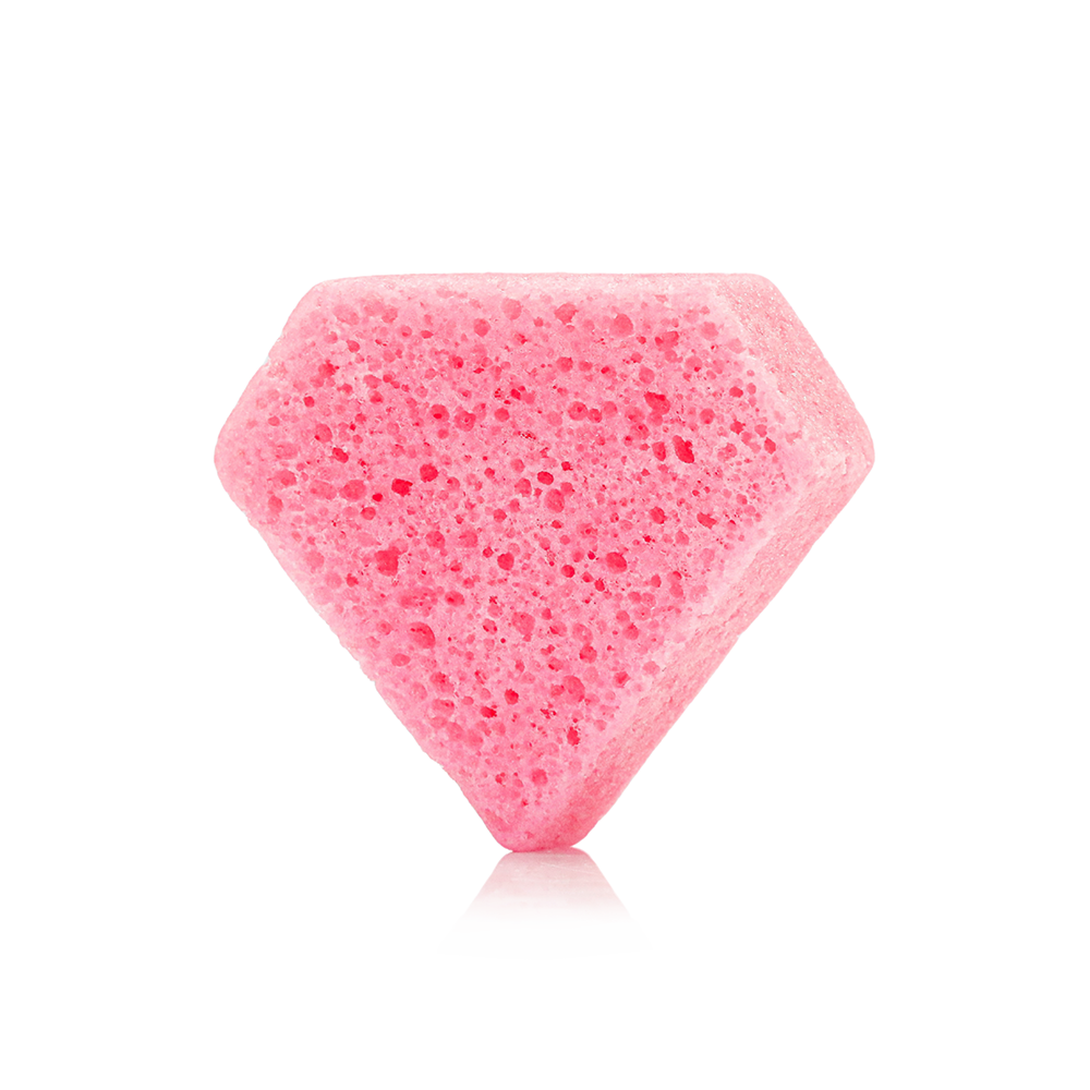 Supergirl™ Berry Body Buffer by Spongellé, a DC superhero body wash infused buffer with vibrant purple and pink colors.