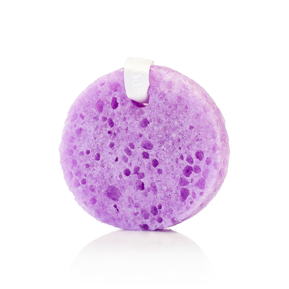 Spongellé Acoustic Harmony Love & Notes Body Buffer, a body wash infused exfoliating buffer with floral and citrus scents.