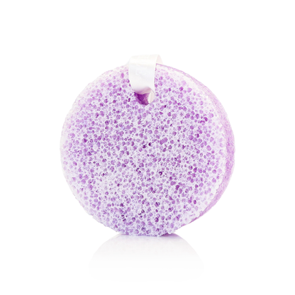 Spongellé Acoustic Harmony Love & Notes Body Buffer with infused body wash, featuring a textured sponge for gentle exfoliation and fragrance.