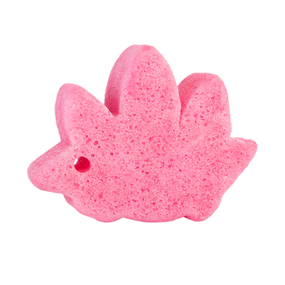 Sally Stegosaurus Spongeasaurus dinosaur body wash infused buffer by Spongellé with textured surface and colorful dinosaur design.