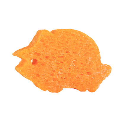 Tina Triceratops Spongeasaurus body wash infused buffer by Spongellé featuring a colorful Triceratops design and textured surface.