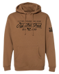 Off The Grid Surplus Train Hoodie in fleece, featuring a detailed train design on the front.