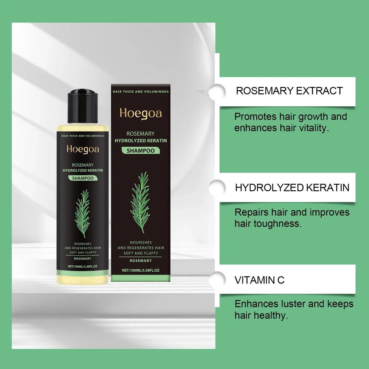 Thickening Shampoo Control Oil Boost Volume Strengthen Strands Reduce Breakage Nourishing Repairing Rosemary Hair Care Shampoo
