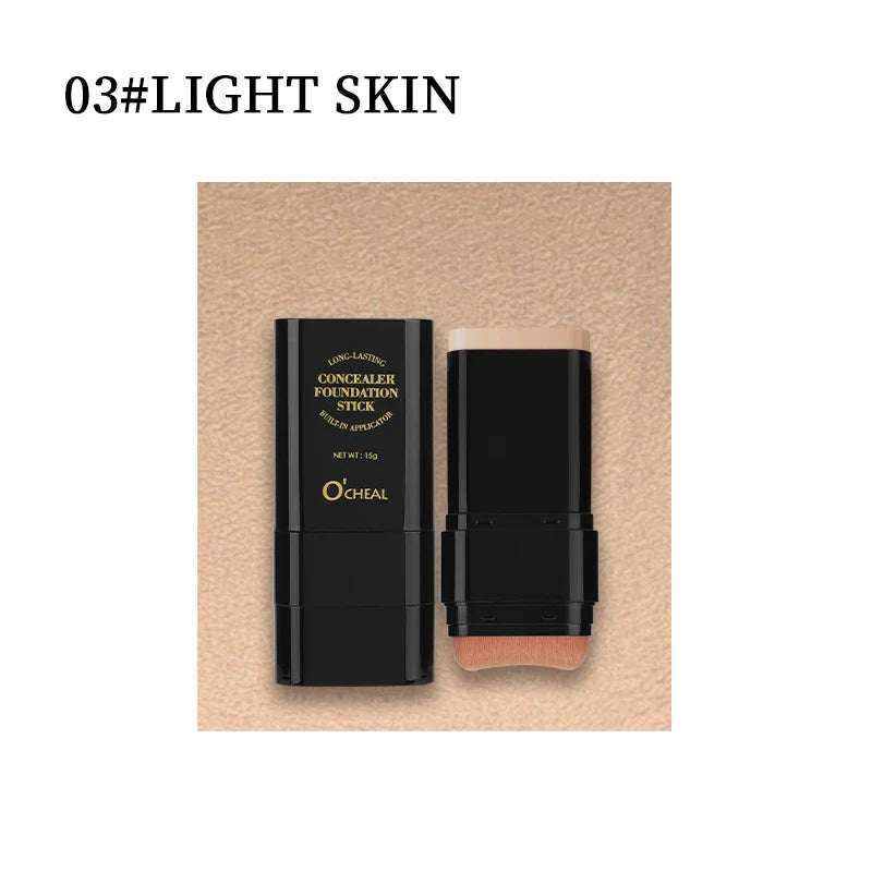 Blushimmer O'cheal two-in-one concealer and foundation stick with matte waterproof formula for contouring and face coverage.