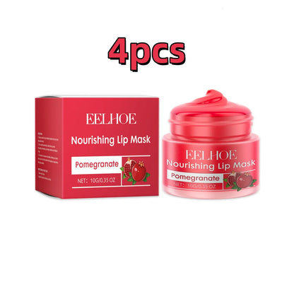 Eelhoe Red Pomegranate Lip Sleeping Mask by Blushimmer, moisturizing lip gloss in a 10g jar, nourishing cracked dry lips and reducing fine lines