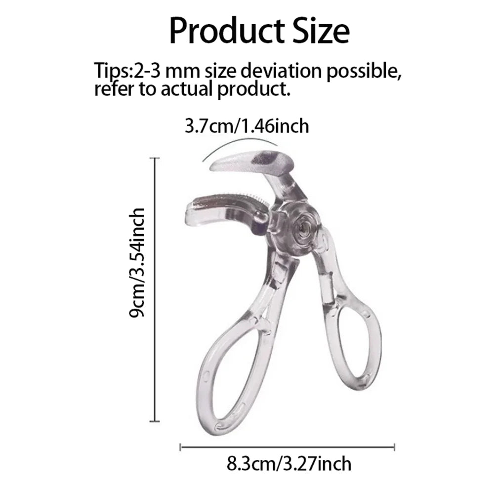 Blushimmer dual-type eyelash curler with wide and partial clip options, waterproof, long-lasting, natural curl, unisex certified