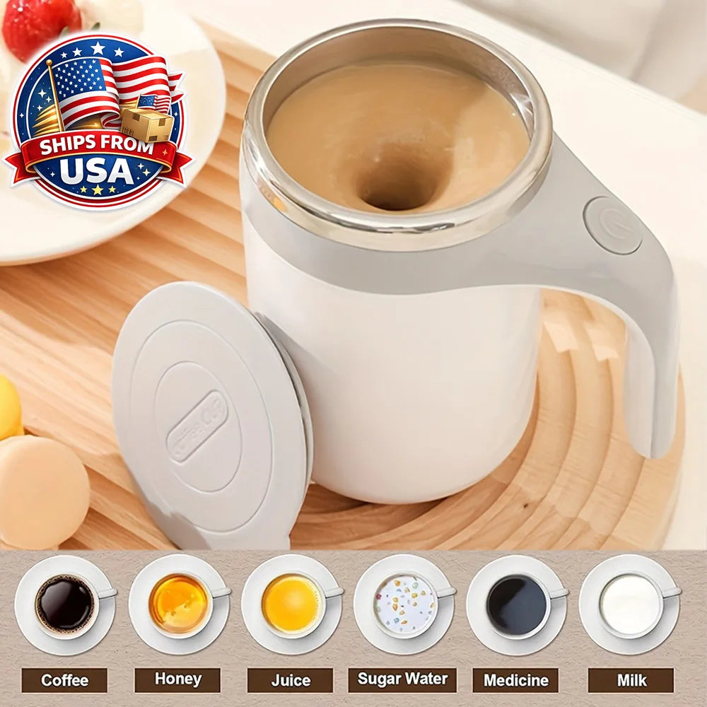 Self Stirring Coffee Mug Automatic Magnetic Stirring Cup Rechargeable Stainless Steel Electric Mug for Coffee Tea Milk Hot Drink