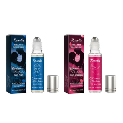Blushimmer Roxelis 10ml pheromone perfume roller ball with natural, long-lasting floral scent for flirting and glamour.