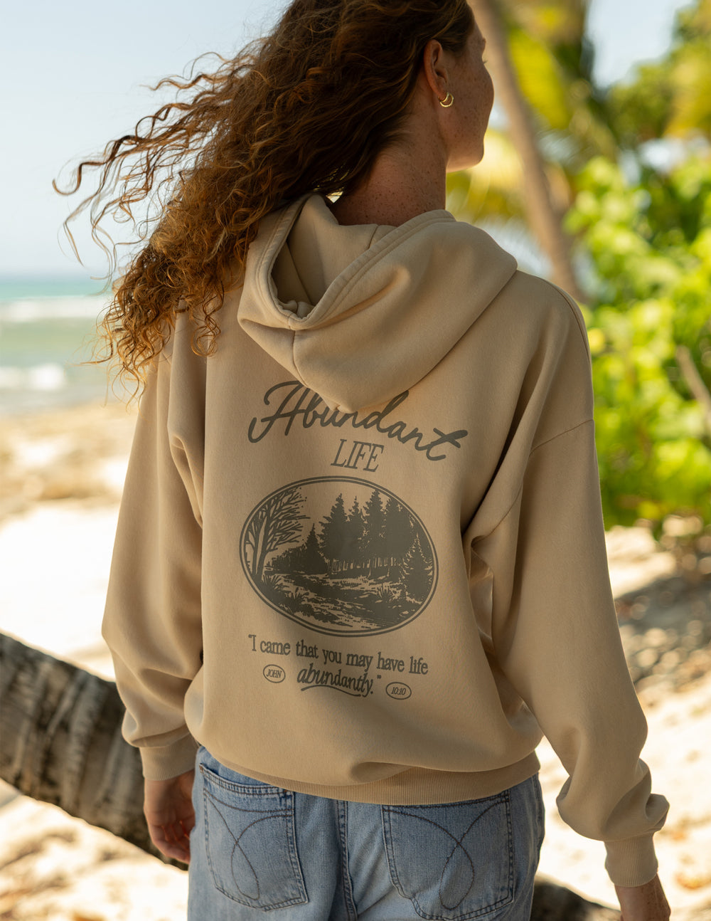 Unisex hoodie by Elevated Faith featuring the Abundant Life design, made of soft fabric with a comfortable fit.
