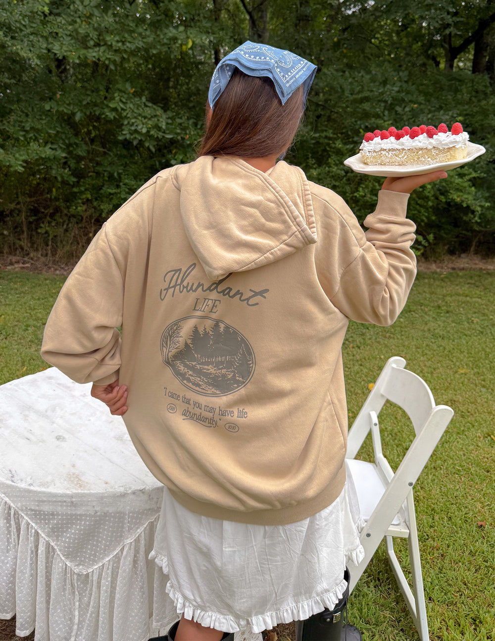 Unisex hoodie from Elevated Faith featuring an Abundant Life design, made of soft fabric with a comfortable fit.