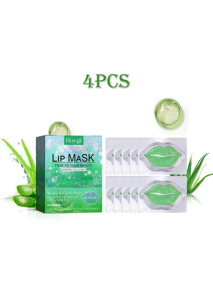 Blushimmer Hoygi aloe exfoliating lip mask set with 10 moisturizing, plumping, and repairing lip masks for smooth, healthy lips.