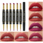 Blushimmer Rave Lady 2-in-1 matte lipstick and lipliner pencil with 6 colors, waterproof, long-lasting, sexy red shade.