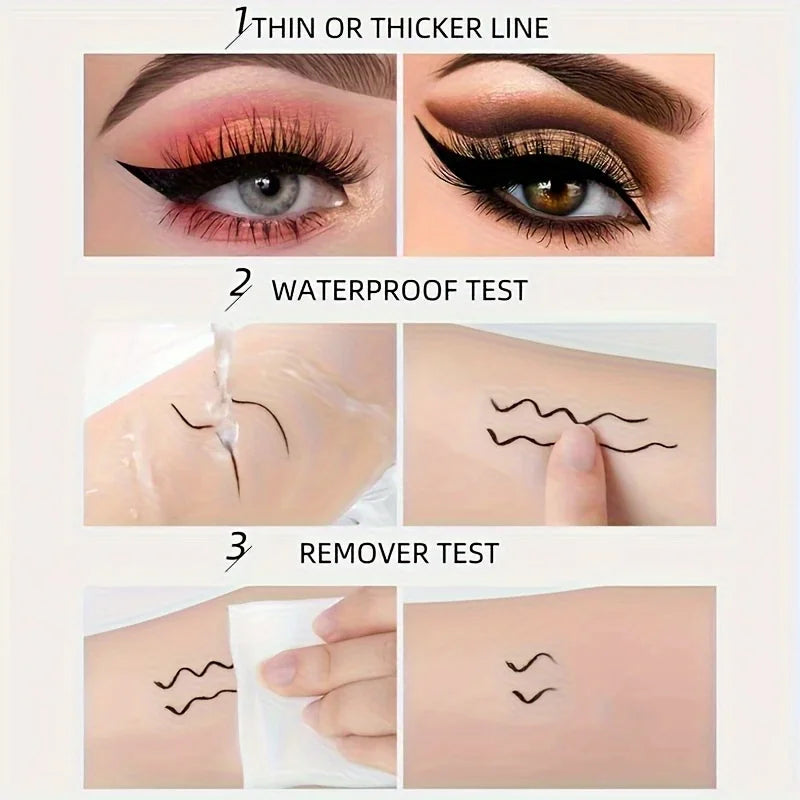 Black waterproof and smudge-proof eyeliner by Blushimmer, featuring a smooth glide for natural, quick application.