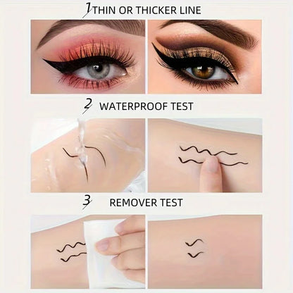 Black waterproof and smudge-proof eyeliner by Blushimmer, featuring a smooth glide for natural, quick application.