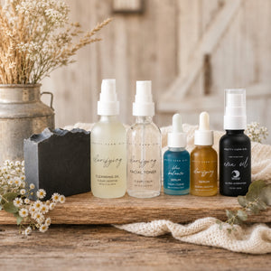Pretty Farm Girl Acne Skin Kit full routine bundle with cleansers, treatments, and moisturizer for clear skin.
