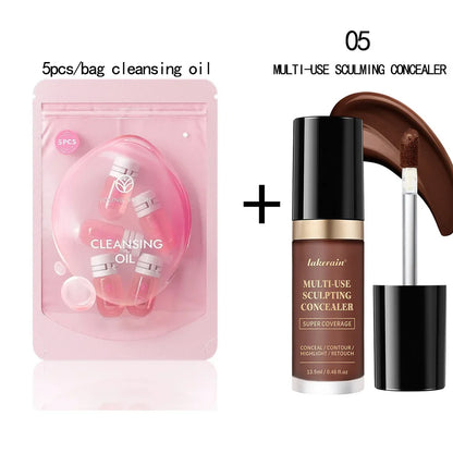 Blushimmer Lakerain waterproof concealer in five shades, matte high coverage foundation for acne scars and dark circles, oil-control.