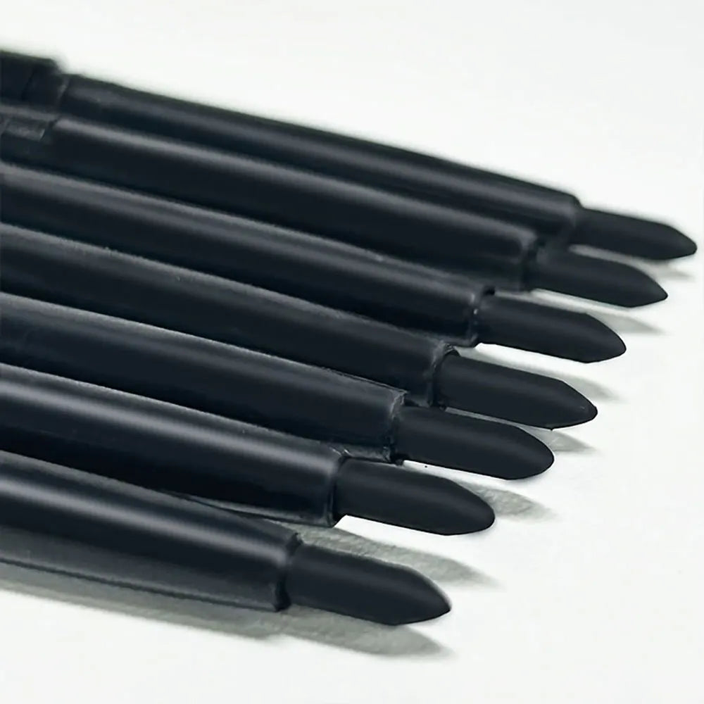 Set of three waterproof black eyeliner pencils by Blushimmer showing smudge-proof, long-lasting eye makeup for beginners.