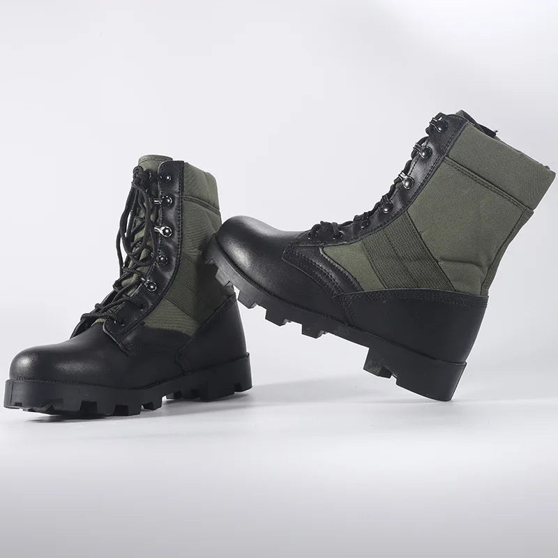 Tactical Boots Men Training Special High-Top Shoes Outdoor Shock-Absorbing Hard-Soled High-Waist Hiking Shoes