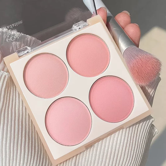 Blushimmer Vibrant Girl Ice Cream four-color blush with pigmented matte finish and fine texture for natural, brightening makeup look.
