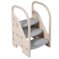 Adjustable 3-step helper stool with safety handles, designed for kids, in a neutral color, featuring sturdy construction.
