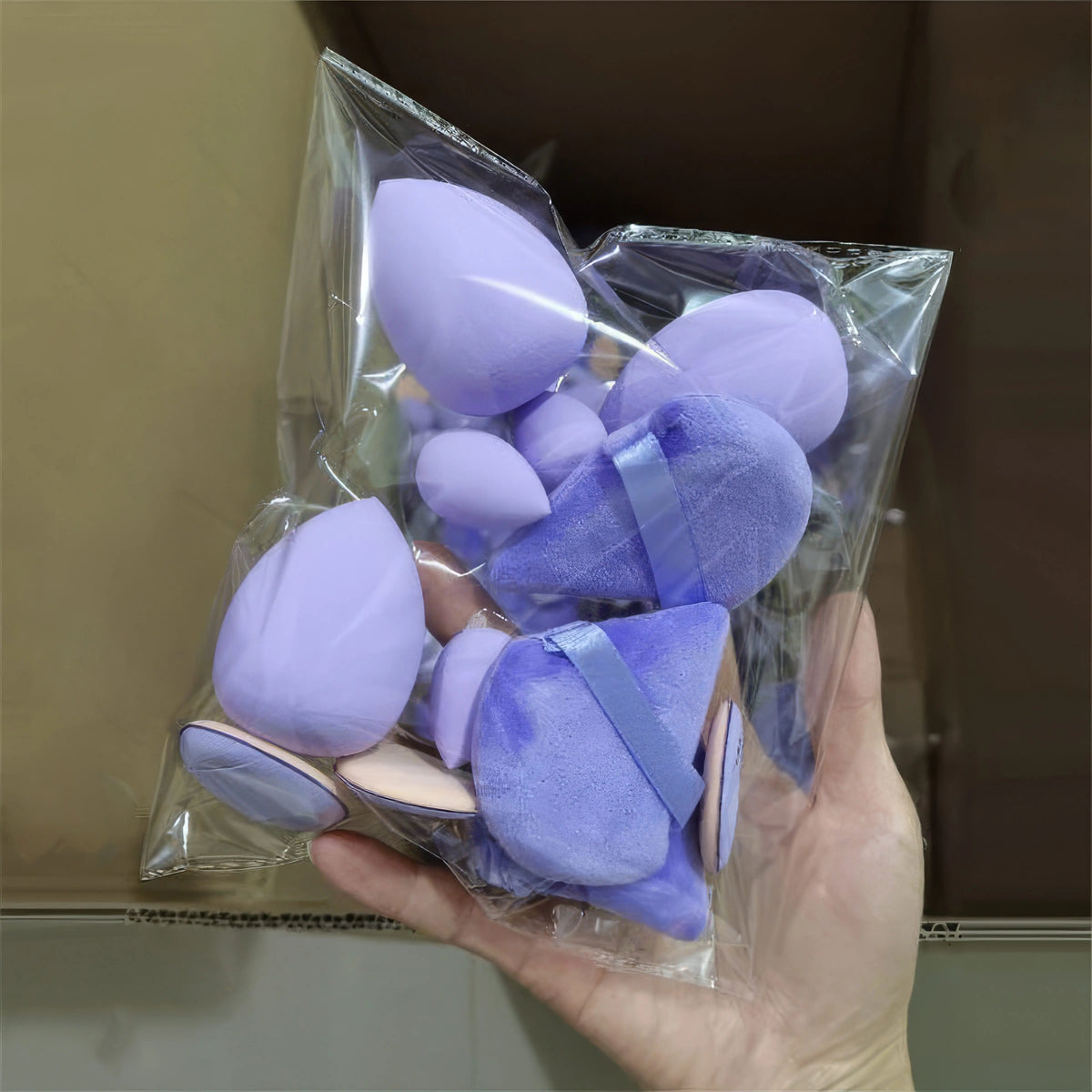 12-piece purple makeup sponge set by Blushimmer, latex-free beauty blenders for flawless foundation application