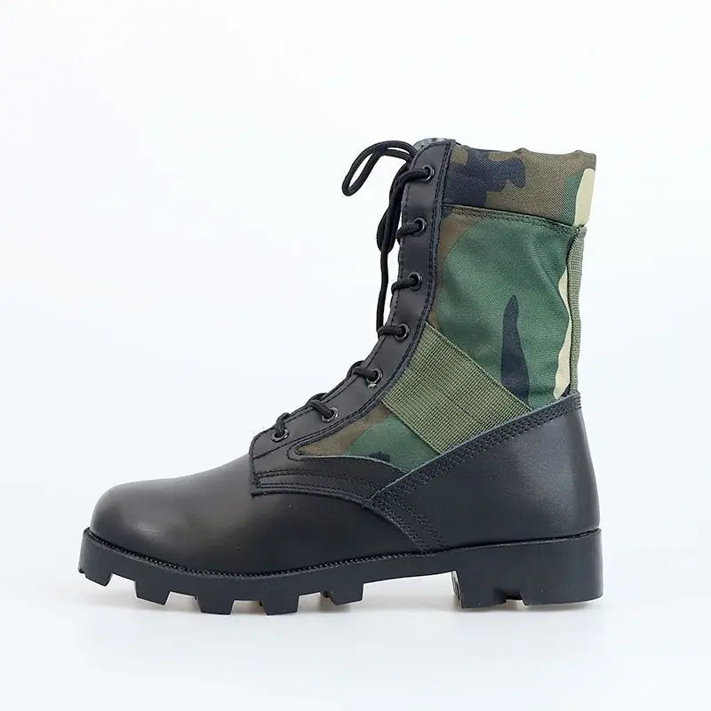 Tactical Boots Men Training Special High-Top Shoes Outdoor Shock-Absorbing Hard-Soled High-Waist Hiking Shoes