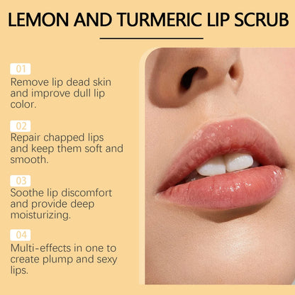 Hoygi 100g Turmeric Lemon Lip Scrub by Blushimmer, moisturizing exfoliant for chapped lips, gentle plumping and removing dead skin.