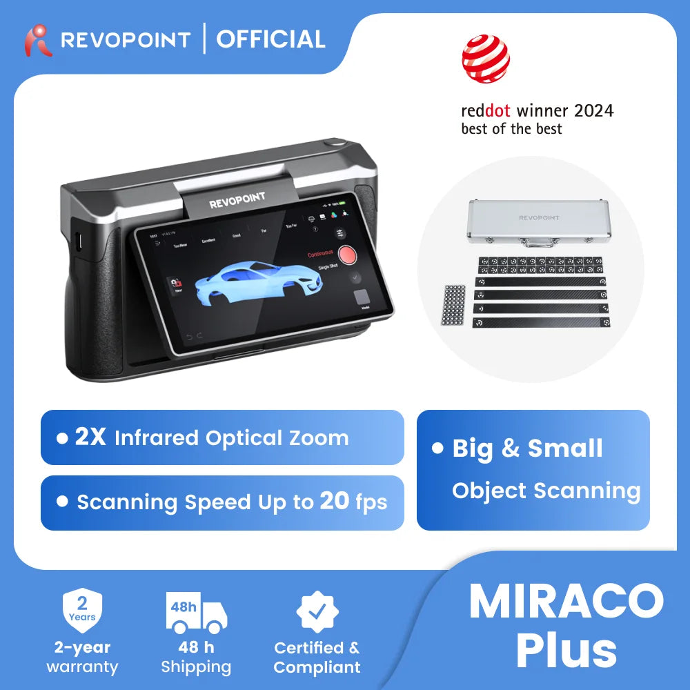 Revopoint MIRACO Plus 3D Scanner For 3D Printer Photogrammetric Metrology Kit 0.02mm Precision All-in-one Handheld Body Scanner