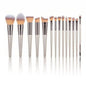 Blushimmer 14-piece synthetic makeup brush set with various brushes for foundation, powder, concealers, eyeshadow, and blush.