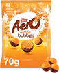 Nestle Aero Orange Bubbles pouch, 70g, showcasing vibrant orange chocolate bubbles in a resealable bag.