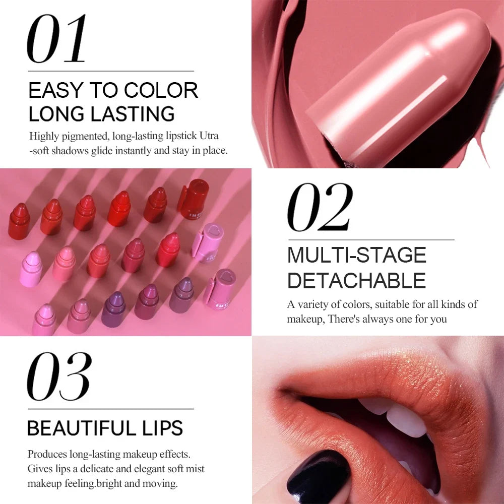 Blushimmer 5-in-1 fruit velvet matte lipstick set with highly pigmented, moisturizing lip balms and smooth application for soft lips