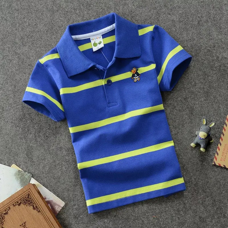 CUHK Children's Cotton Striped Polo Shirt
