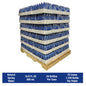 BackupsMyFilesNow Alexa Springs bottled spring water, 500ml bottles, 24 per case, stacked on a pallet, 1728 bottles total.