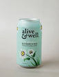Organic Aloe and Passion Flower Kombucha by Alive & Well in a six-pack, showing colorful bottles with fresh fruit ingredients.